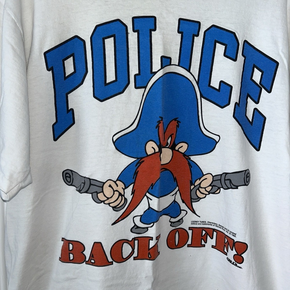 Vintage Yosemite Sam Police Shirt Mens‎ XL 90s Artex Looney Tunes Cartoon 1992